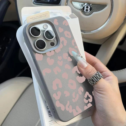 Pink Leopard Print iPhone Case – Silicone Cover for iPhone 11–17 Series