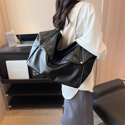 Large PU Leather Shoulder Tote Bag – Women's Luxury Handbag