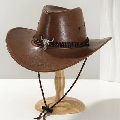 Vintage Faux Leather Western Cowboy Hat – Unisex