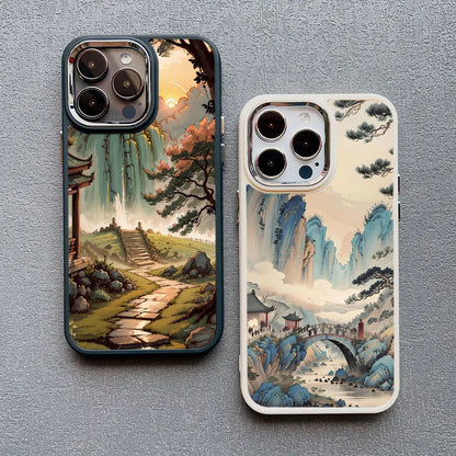 Mountain Peak Lake Vintage Silicone Phone Case