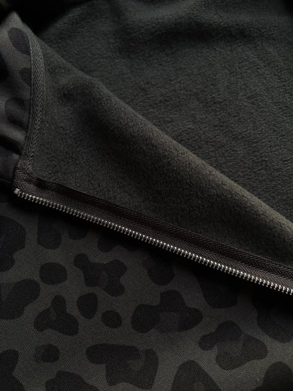 Y2K Leopard Print Zip-Up Hoodie – Unisex Oversized Sweatshirt