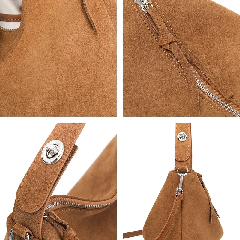 Women's Suede Cow Leather Shoulder Bags