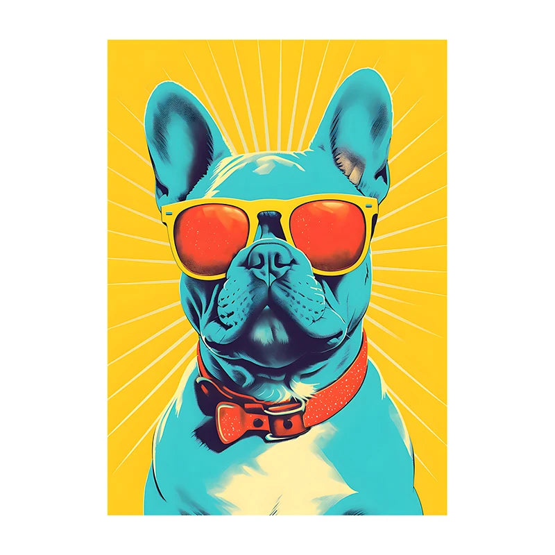 Corgi Wearing Sunglasses Poster Funny Dog Canvas Painting Print Wall Art Picture Living Room Cuadros