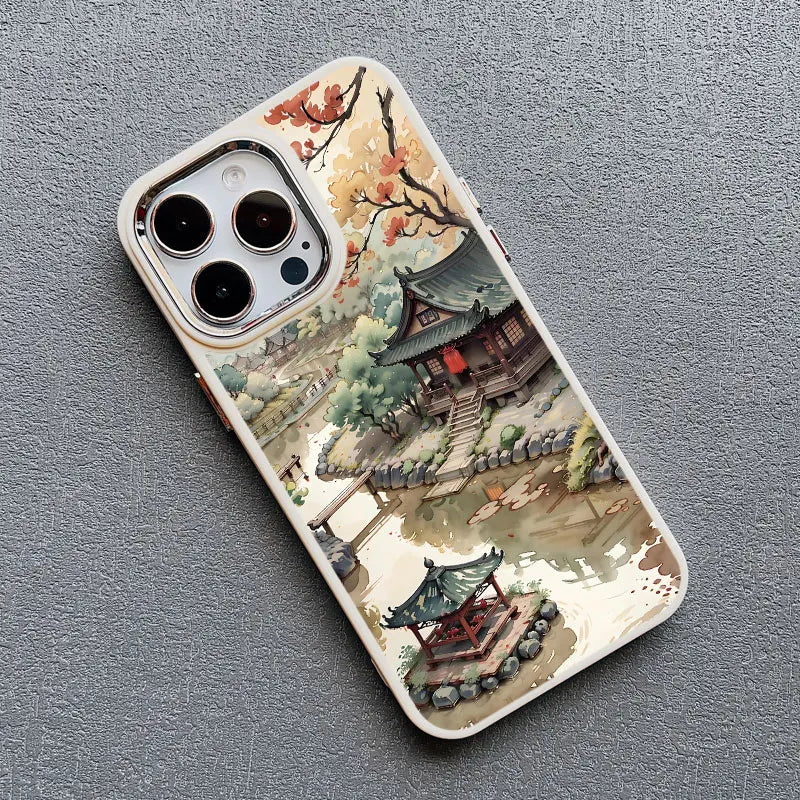 Mountain Peak Lake Vintage Silicone Phone Case