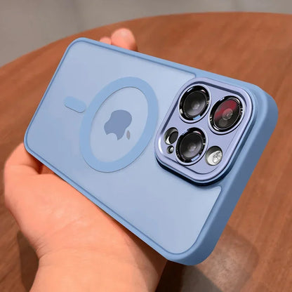 Magnetic MagSafe iPhone Case – Matte Translucent Shockproof Armor