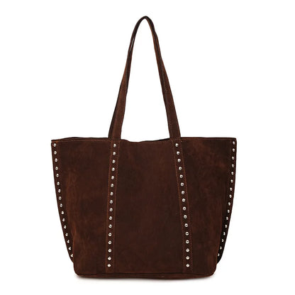 Faux Suede Solid Color High Quality Fashionable Versatile Handbag