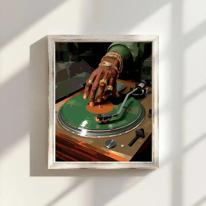 DJ Turntable Vinyl Record Wall Art Print Hip Hop Music Poster