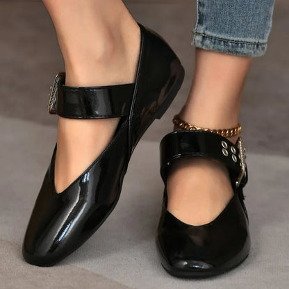 Women's Ballet Flats – Mary Jane Buckle Strap Flat Shoes