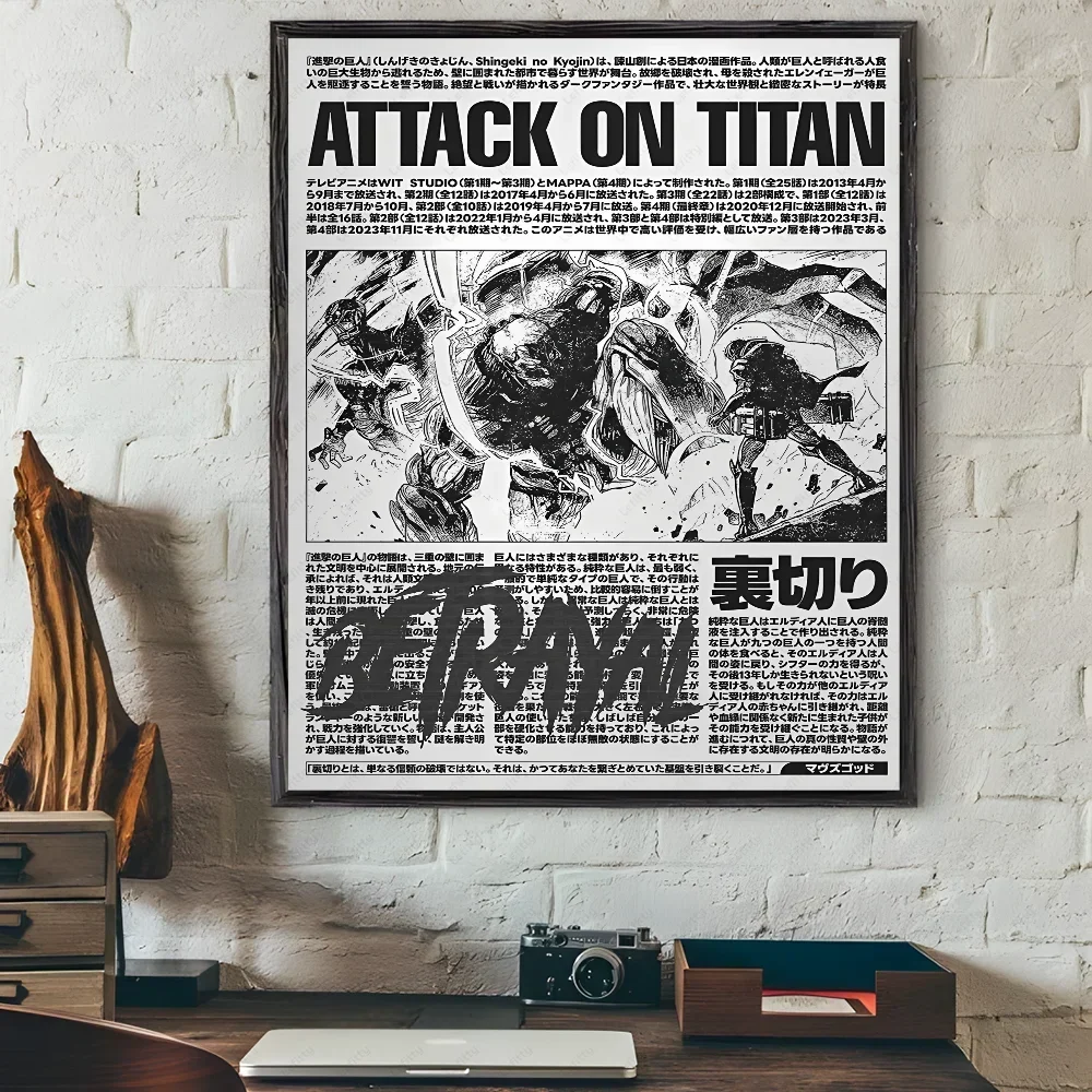 Attack on Titan Manga Poster – Waterproof Self-Adhesive Wall Art