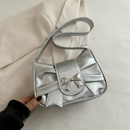 PU Leather Trendy Bow Handbag