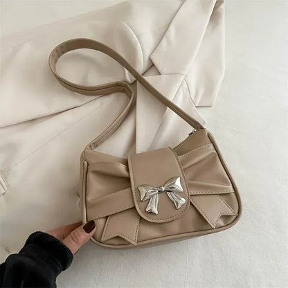 PU Leather Trendy Bow Handbag