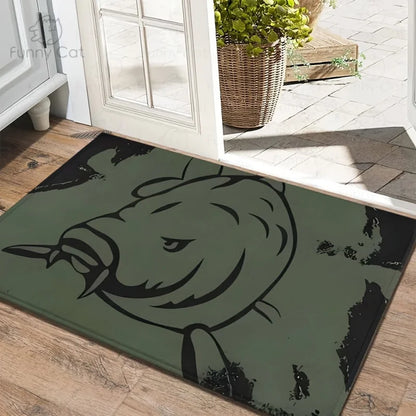 Salmon Fish Pattern Door Mat for Fishing Enthusiasts