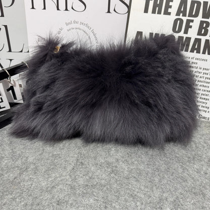 Fluffy Fur Shoulder Bag for Women – Luxury Handbag & Purse