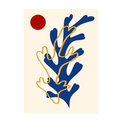 Minimalist Botanical Leaf Art Poster – Matisse-Inspired Wall Decor