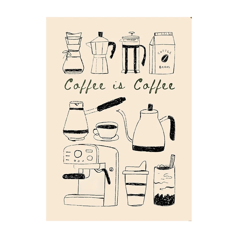 Coffee Diver Wall Art Print – Whimsical Kitchen Poster