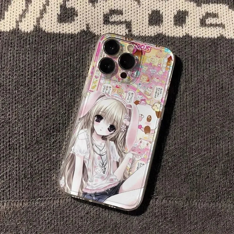 Cute Anime Girl with Bunny Samsung Case – S26 S25 S24 S23 S22 S21 S20 Ultra Plus FE