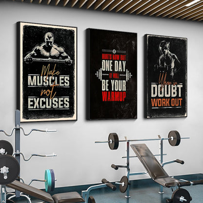 Gym Motivational Quote Wall Art Poster – Bodybuilding Canvas Print