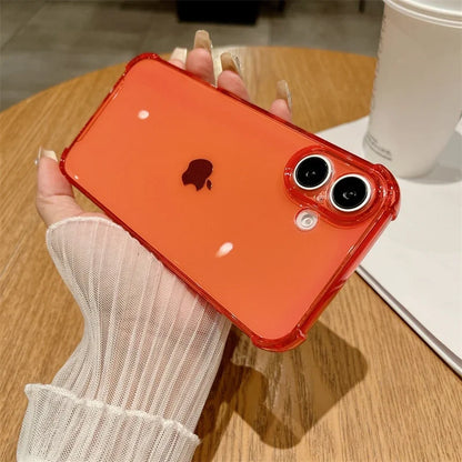 Neon Shockproof Transparent iPhone Case – Candy Color Slim Cover