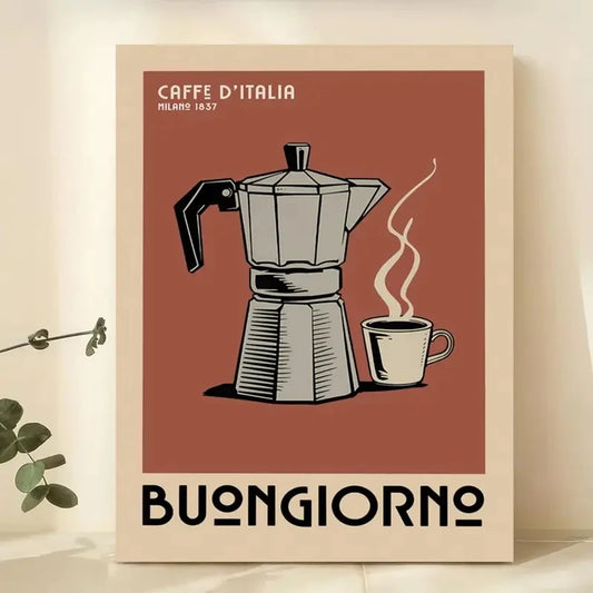 Retro Italian Coffee Wall Art Print – Buongiorno Espresso Poster