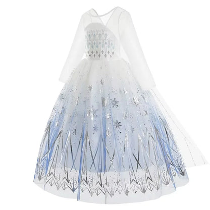 Elsa Princess Long Sleeve Frozen Dress