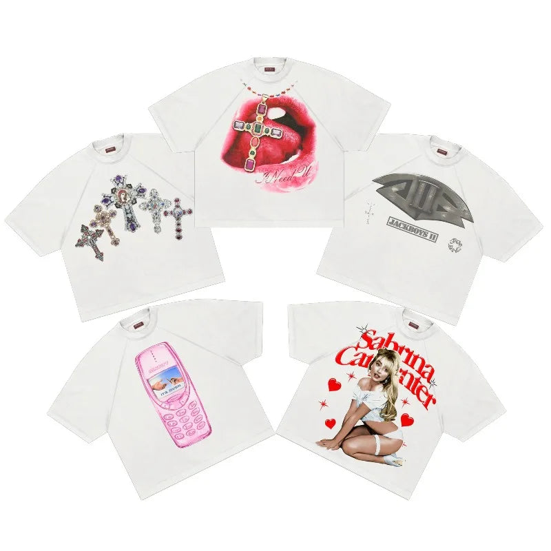 Y2K Graphic Print Oversized Tee – Retro Streetwear Sweatshirt