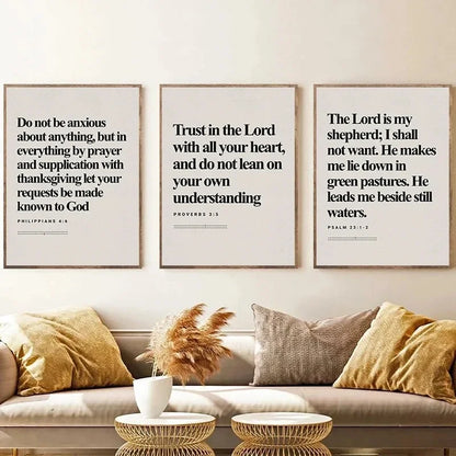 Bible Scripture Canvas Wall Art – Christian Quote Poster for Home Decor