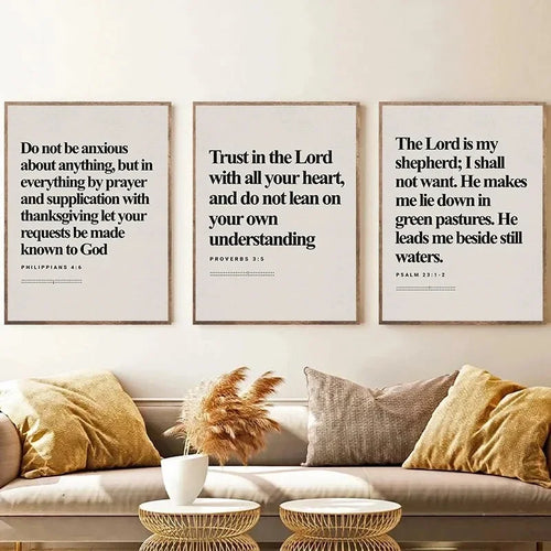Bible Scripture Canvas Wall Art – Christian Quote Poster for Home Decor