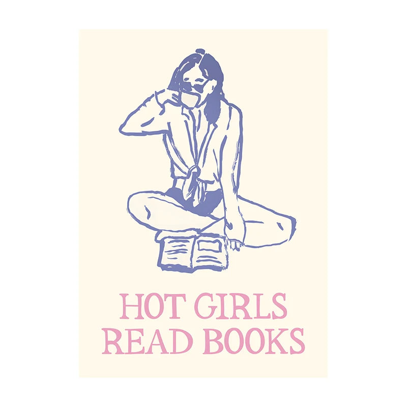 Book Club Wall Art Poster – Retro Reading Print for Book Lovers
