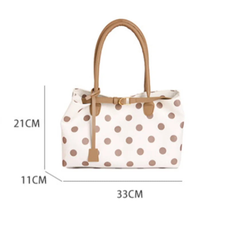 Korean Polka Dot With Belt Buckle Detail Shoulder Bag