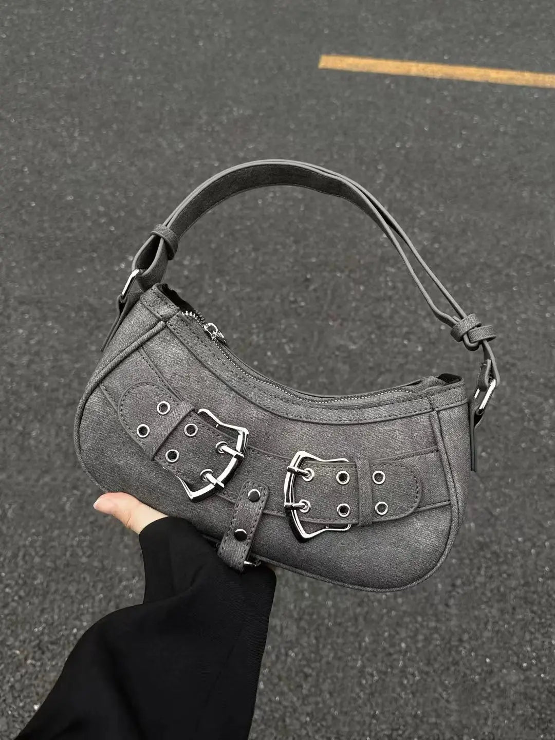 Sweet Cool Denim Grey Women Y2k Grunge Hot Girls Casual Handbag