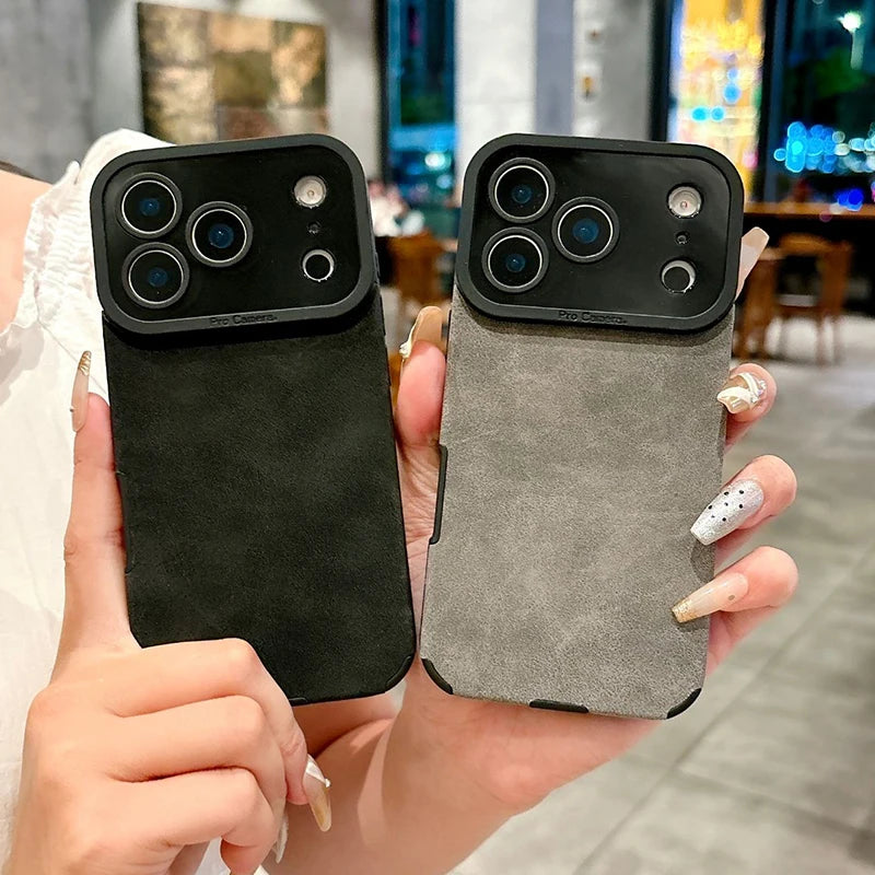 Lambskin Leather iPhone Case – Shockproof Slim Cover