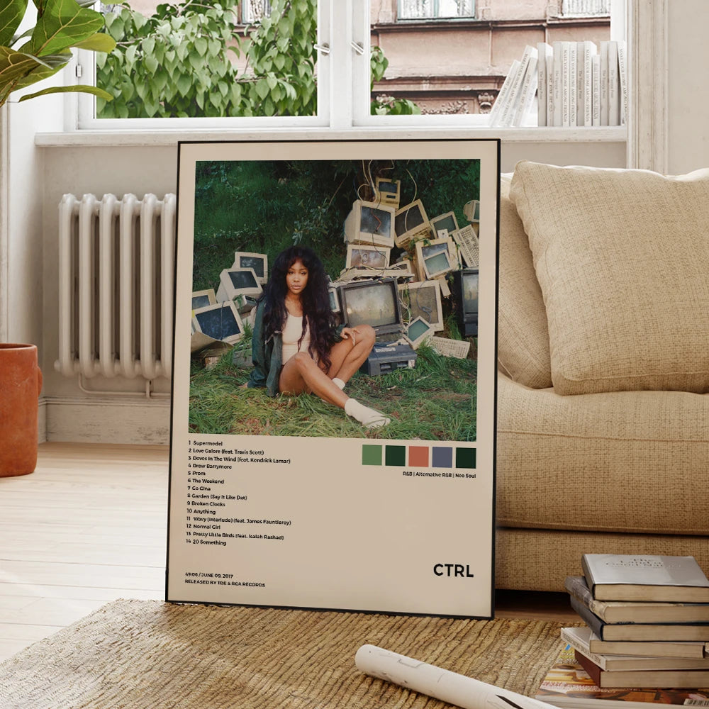 SZA CTRL Album Cover Wall Art Poster Print with Frame