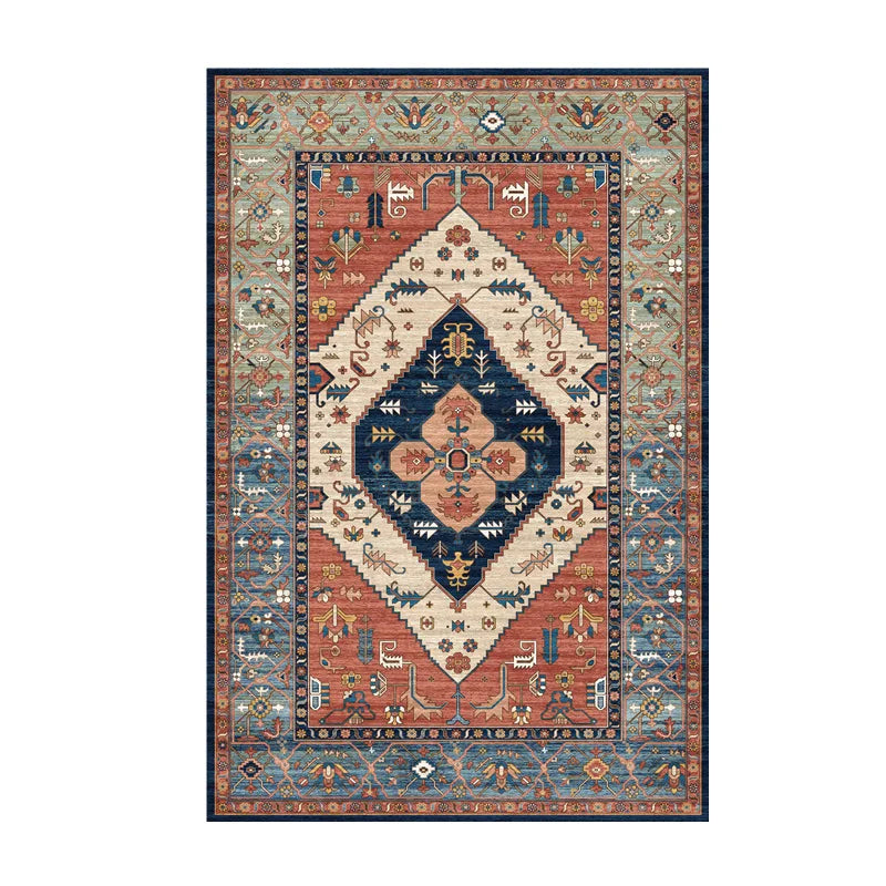 Persian Retro Area Rug – Washable Foldable Cashmere-Feel Carpet
