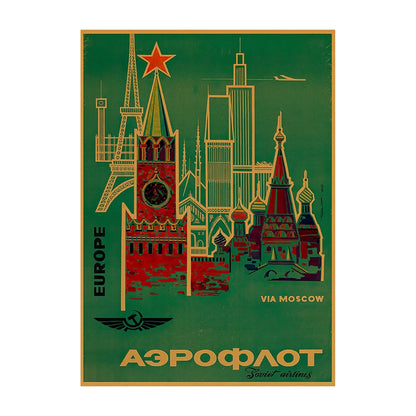Soviet USSR Vintage Poster Wall Art Print – Retro CCCP Canvas Decor