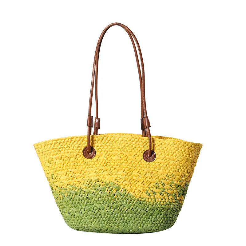 Straw Beach Tote Bag – Wicker Woven Women's Handbag