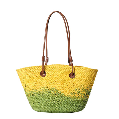 Straw Beach Tote Bag – Wicker Woven Women's Handbag