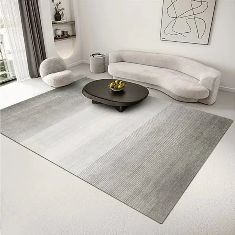 Modern Grey Area Rug – Soft Textured Carpet for Living Room & Bedroom