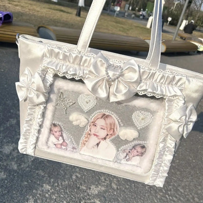 New Lace Bow Ribbon JK Uniform Shoulder Bag