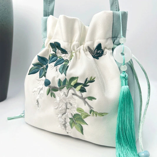 Chinese Style Retro Flower Embroidery Crossbody Top-handle Bags