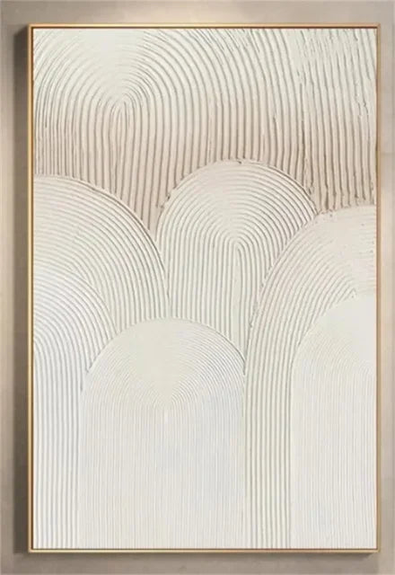 White Abstract Textured Canvas Poster – Minimalist Wabi-Sabi Wall Art