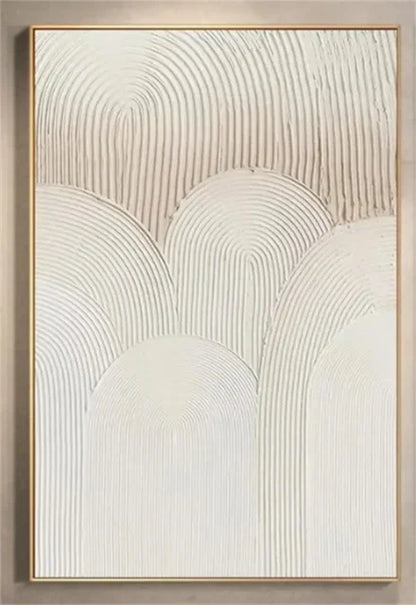 White Abstract Textured Canvas Poster – Minimalist Wabi-Sabi Wall Art