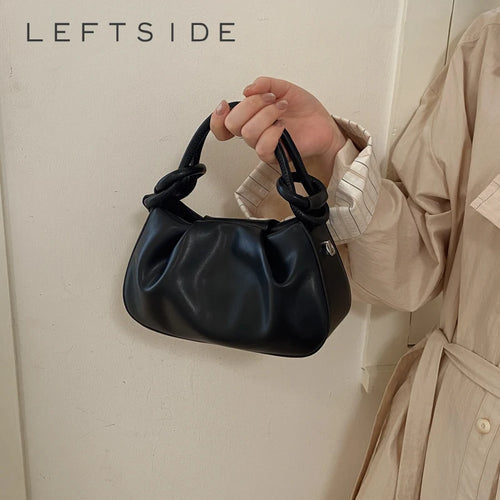 Small Cloud Crossbody Bag for Women – Ruched Leather Purse