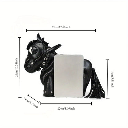 Fashion Pony Shaped Splicing Crossbody Shoulder Bag