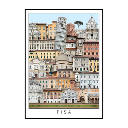 Vintage Cityscape Canvas Wall Art – Abstract City Poster Print