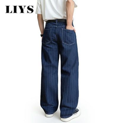 LIYS Striped Straight Leg Men's Jeans – Japanese Korean Style