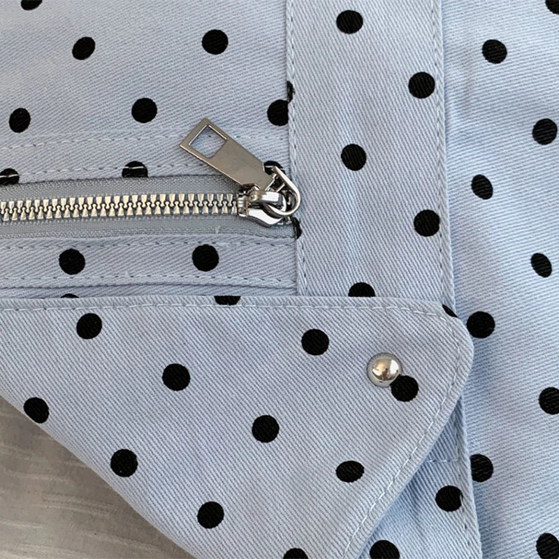 Korean Polka Dot Tote Bag Large Capacity Casual Handbag