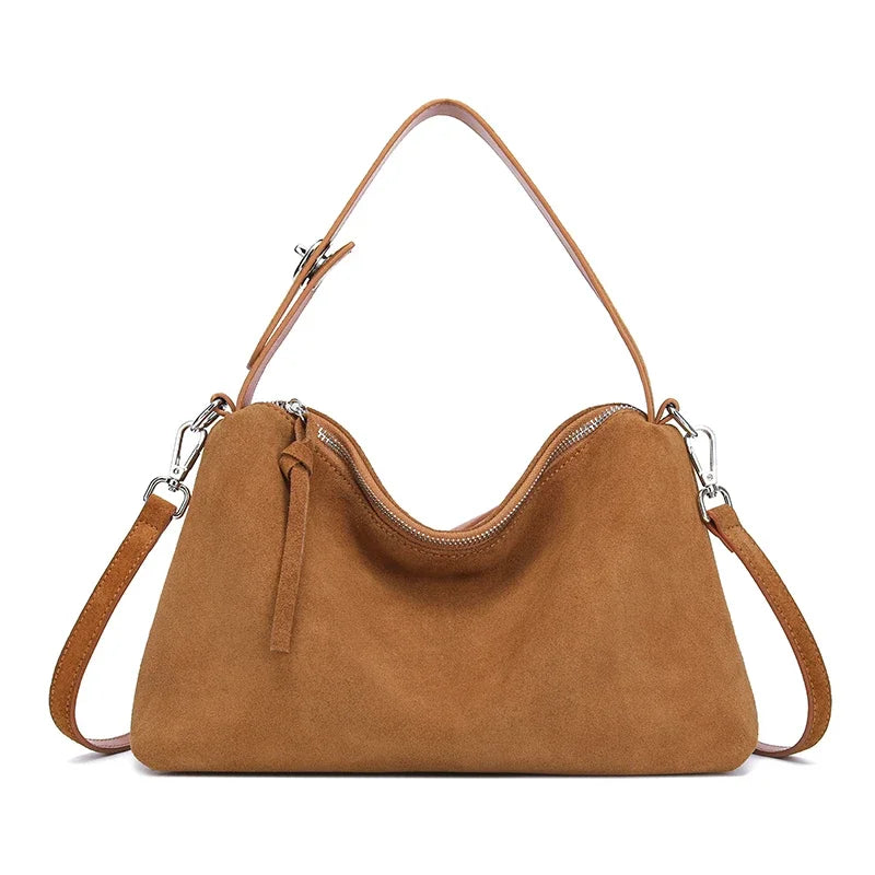 Women's Suede Cow Leather Shoulder Bags