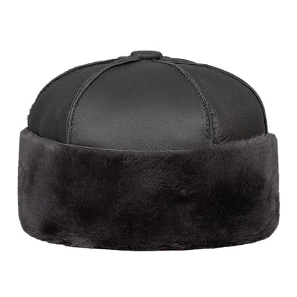 Men's Winter Sherpa Brimless Beanie Hat with Ear Warmers