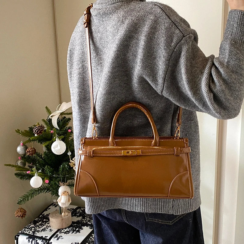 Small Pu Leather Crossbody Bags Lady Short Handle Shoulder Bag