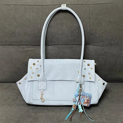 Vintage Studded Shoulder Handbag